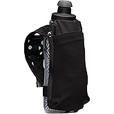 Nathan SpeedDraw 2 Insulated Handheld Running Water Bottle Flask 18oz – Double-Wall Insulation, Ergonomic Grip, Blast Valve Cap, Phone & Key Storage Pockets, Reflective Design