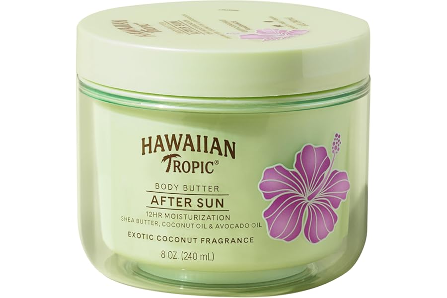 Hawaiian Tropic After Sun Body Butter with Coconut Oil, 8oz, After Sun Lotion, Moisturizing Body Lotion, After Sun Moisturizer, Coconut Body Butter, After Sun Care, After Sun Skin Care, 8oz