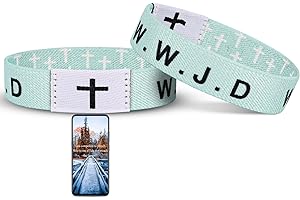 Pmormyy Daily Bible Verse WWJD Bracelet, Christian Jesus Wearable Bracelet for Women Men, WWJD Bracelet - What Would Jesus Do Bracelet