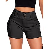 SEASUM Women Cargo Jeans Shorts High Waisted Cut Off Casual Summer Stretchy Utility Mini Y2K with Pocket
