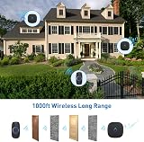 SECRUI Wireless Doorbell 1000ft Long Range 58 Chimes Plug In Waterproof LED view 3