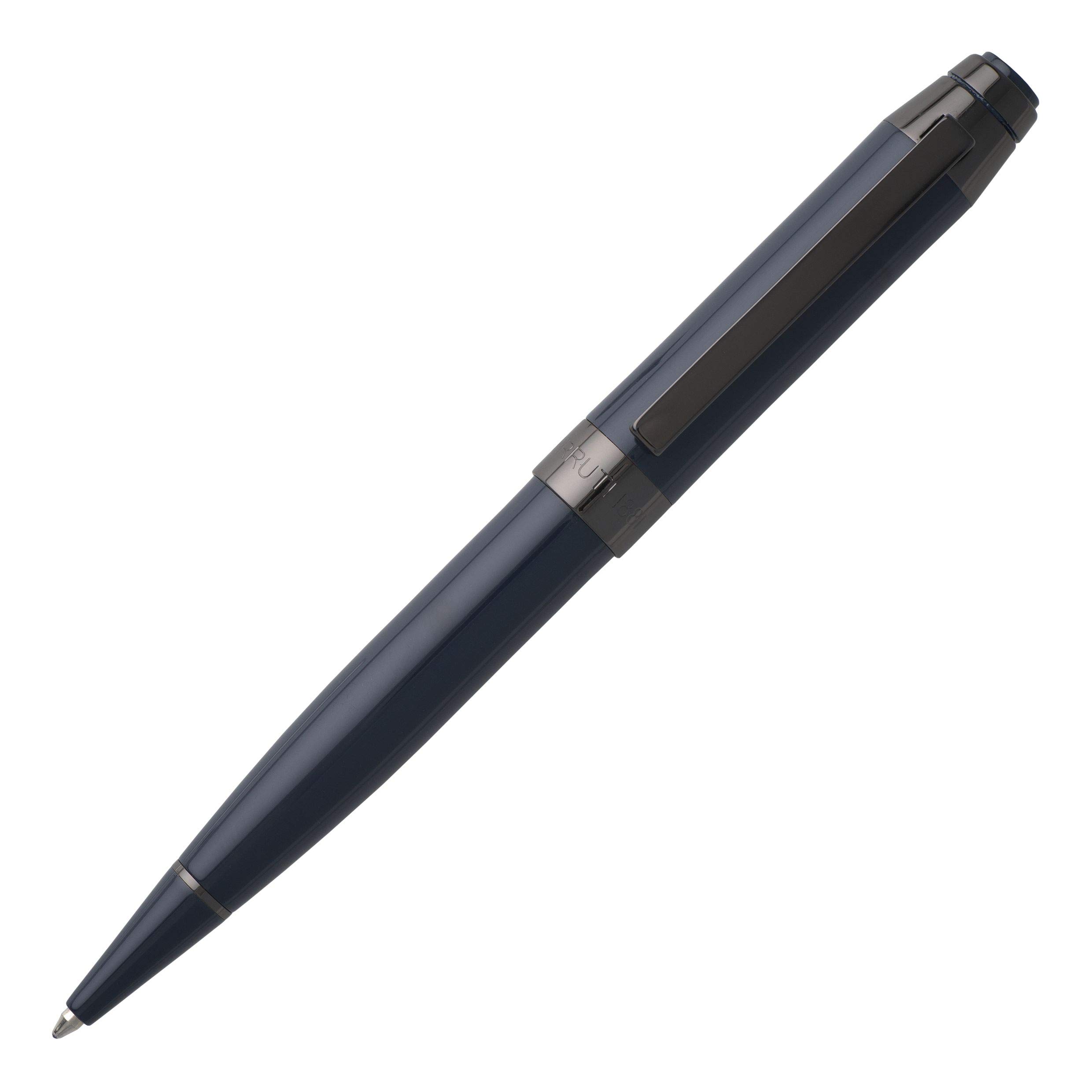 Cerruti Heritage Ballpoint Pen Dark Chrome Blue with Blue Refill NST9474N
