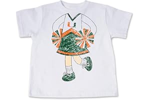 COLLEGE KIDS Miami Hurricanes Toddler Kids Headless Cheerleader Short Sleeve Tee