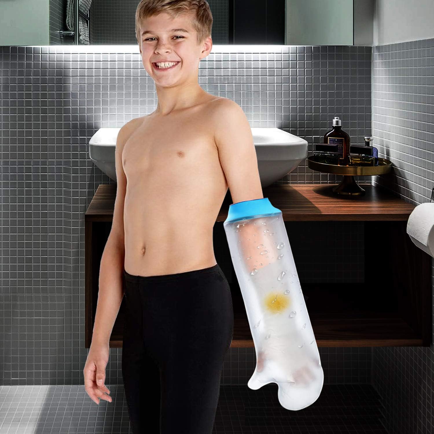 Kids Arm Cast Cover for Shower Bath,Soft Comfortable Watertight Seal to Keep Wounds Dry,Waterproof Child Bandage Protector Cover Broken Hand,Wrist, Finger,Elbow with No Mark on Skin (Medium): Health & Personal Care