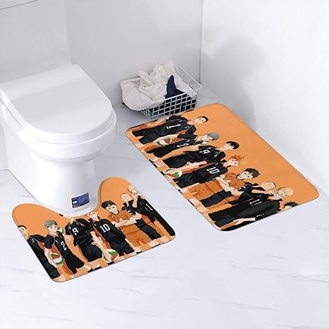 Amazon ハイキュー トイレマット トイレ足元マット 足元マット トイレカーペット トイレ用マット おしゃれ トイレ といれまっと 抗菌 大判 かわいい トイレ用品 人気 暖かい 速乾 洗濯機可 トイレ2点セット ふかふか トイレマット タンクカバー ホーム キッチン