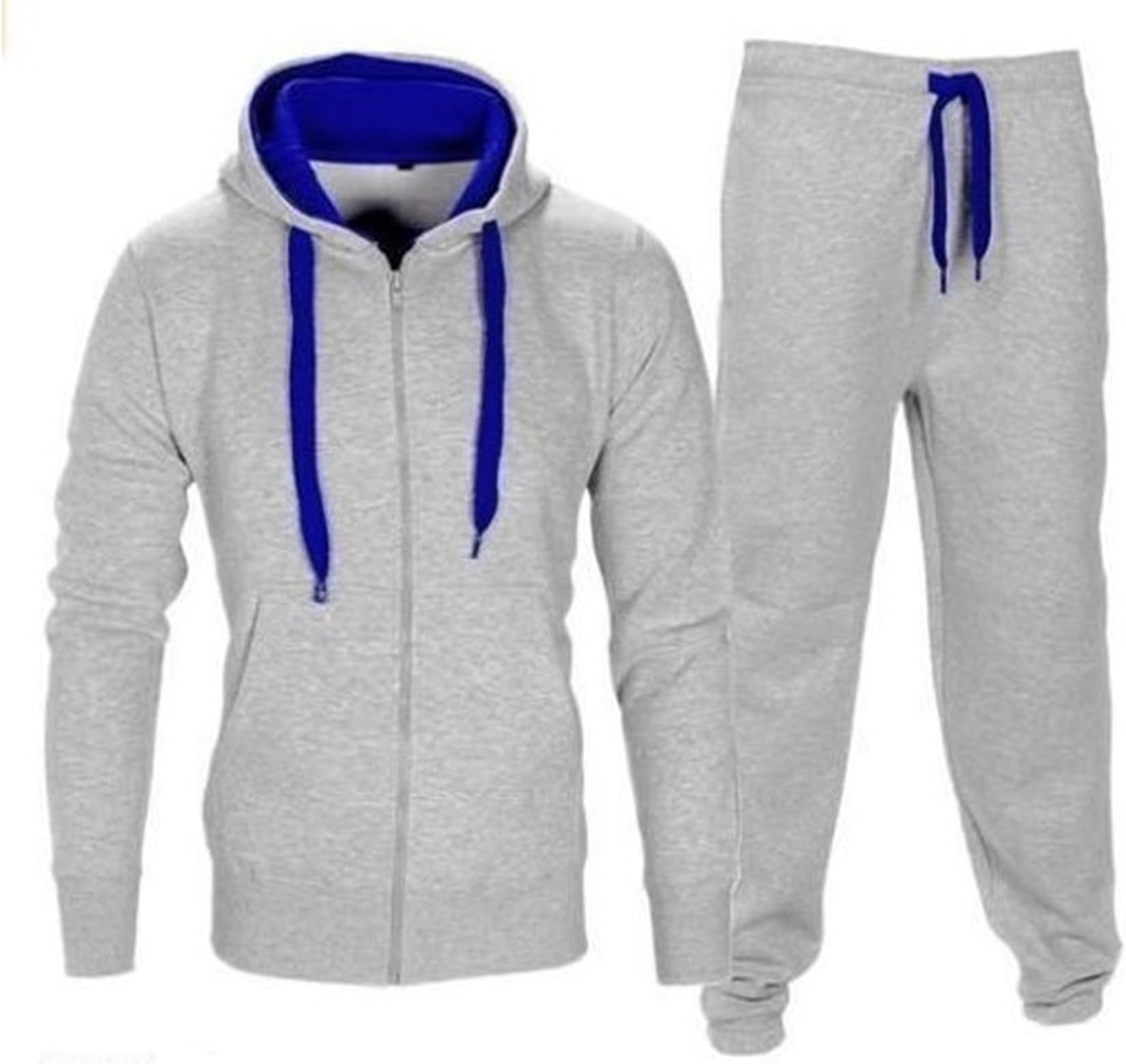 Made by Purl® New Mens Tracksuit Set Fleece Hoodie Top Bottoms Jogging Joggers Gym Contrast Cord Full Zip Tracksuits Sweat Sports Jacket Pants