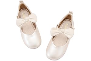 Walofou Flower Girls Wedding Party Princess Shoes Flats for Kid Toddler