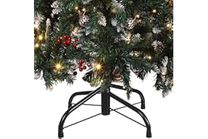 Angoily Metal Paint Bracket for Christmas Tree Stand Green Iron Holder for Artificial Christmas Trees Sturdy Replacement Base for Holiday Decor, 13.77 Inch