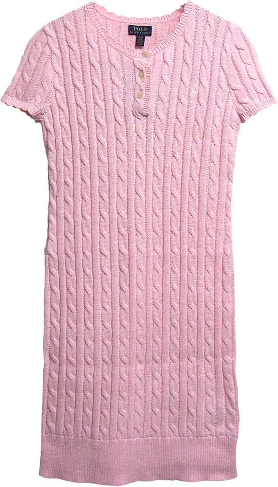 Amazon ポロ ラルフローレン Polo Ralph Lauren キッズ ガールズ ポニーワンポイント 半袖 ニットワンピース ガールズl 12 14 Pink 並行輸入品 ワンピース チュニック 通販