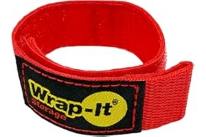 Wrap-It Storage Quick-Strap Cord Wraps, 9 inch (12 Pack) Red - Hook and Loop Strap, Extension Cord Holder Gifts for Boat, Rope, Hose, and Cable Storage and Organization