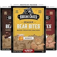 Kodiak Cakes Bear Bites Graham Crackers Variety Pack: Honey, Chocolate & Cinnamon Snacks