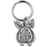 Magic Zoo Pewter Bunny Rabbit Keychain Cute Bunny Keychains for Women Handcrafted in USA