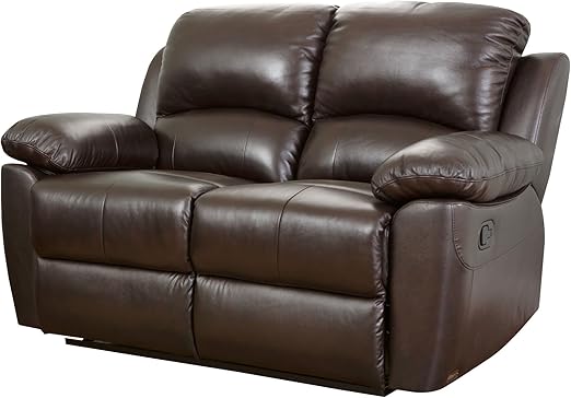 Amazon Com Abbyson Westwood Top Grain Leather Loveseat Brown