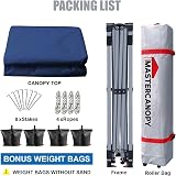 MasterCanopy Durable Ez Pop-up Gazebo Tent 3x3M Navy Blue Roller Bag view 5
