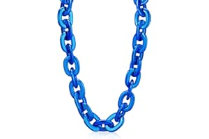 Remuuly Halloween Plastic Chain Necklace Chunky Big Fake Necklace Hip Hop Rapper Turnover Chain Costume Accessory