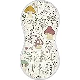 Moudou Mushroom Muslin Baby Burp Cloths 4 Pack, Super Absorbent Soft Cotton Burping Rags Feeding Bibs for Newborn Boys Girls