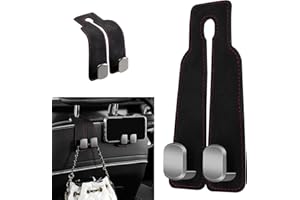 2Pcs Car Seat Back Double Hook,Car Hooks for Headrest, Double Headrest Hooks Purse Holder & Mobile Phone Holder,Multifunction