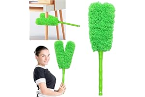BAIDOON 16 inch Microfiber Feather Duster, Big Microfiber Duster Make Home Cleaning More Efficient and Easy, Cleaning Tool for Office, Fan, Car, Computer,Furniture, Sofa, Railing (Green)