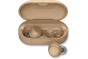 JLab Hear OTC Hearing Aid & Earbuds, Beige, Traditional Earbud Fit, Four Preset Hearing Modes, in-Ear Detection and Built-in Feedback Suppression, Independent Volume Control and Touch Controls