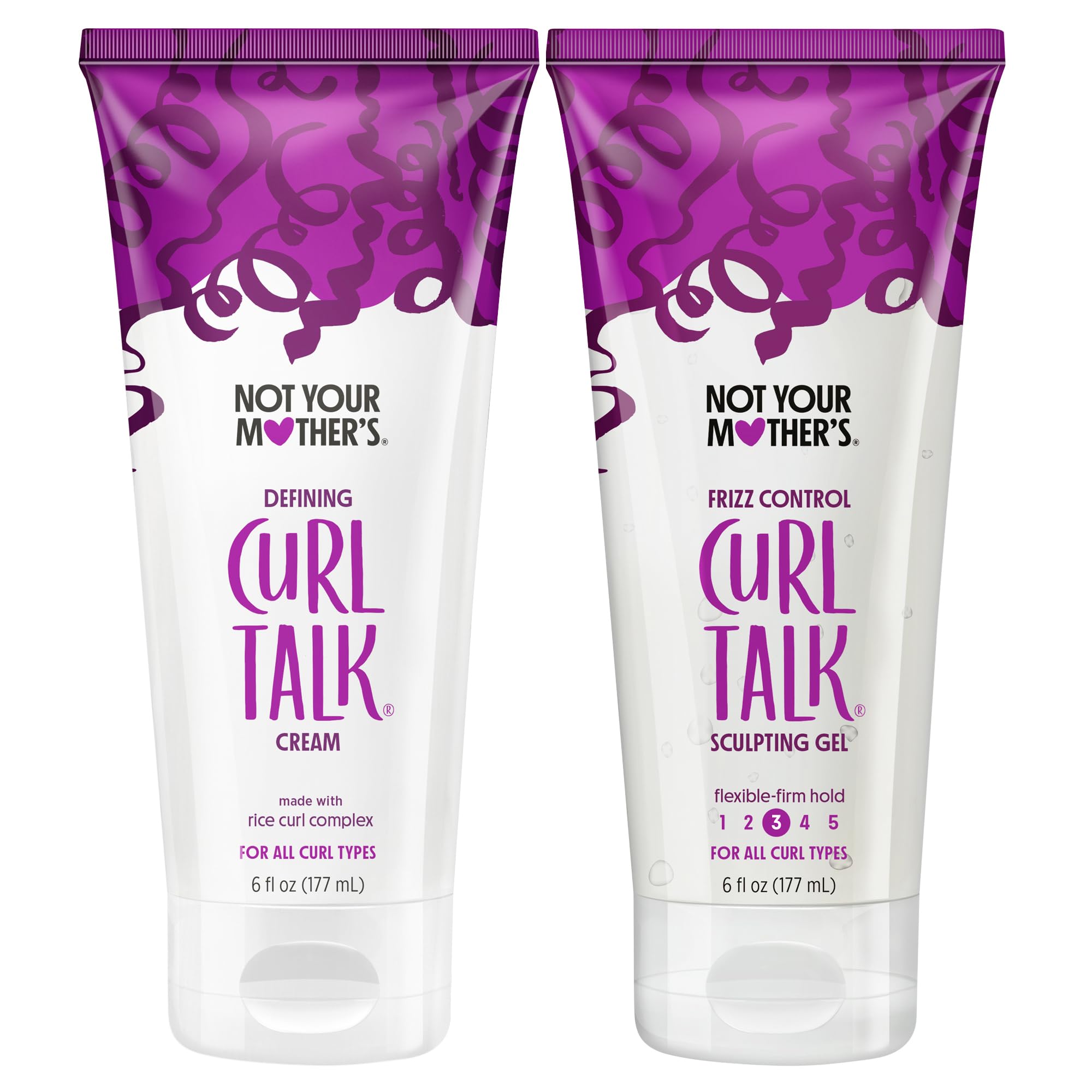 Not Your Mother's Curl Talk Frizz Control Sculpting Gel and Defining Cream (2-pack) - 177.4 ml - formulated with a complex of rice curls - for all types of curly hair