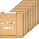 JJUNW 50 PackExpandable Catalog Envelopes, 9.4" x 13.2" Large Envelopes Envelopes Peel and Seal Catalog Envelopes for Home Office Business Storage and Organizing Photos