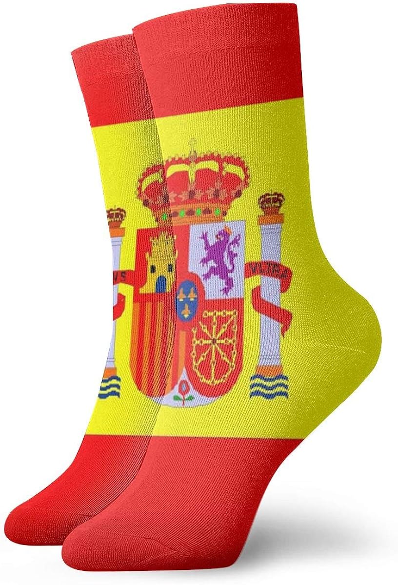 Unisex Crew Socks Spanish Flag Short Sports Stocking Clothing