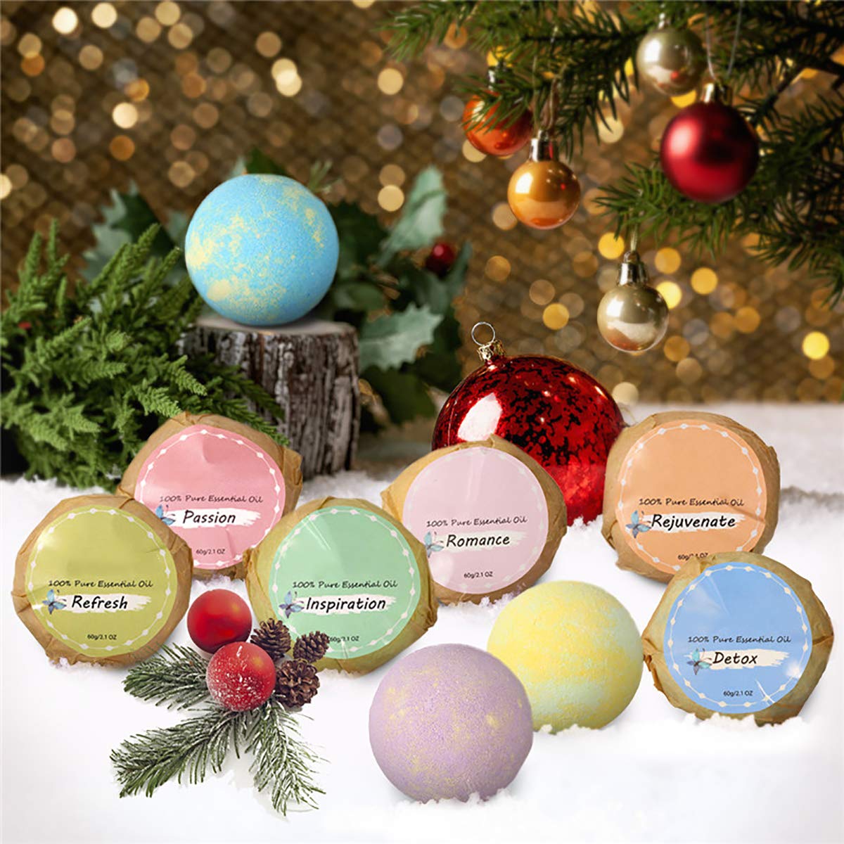 ESSORT Set Regalo Bombe da Bagno San Valentino Festa della Mamma, 9 × 60g Bath Bomb Handmade Creative Bath Salt Ball per Le Donne, Idea Regalo per Mamma e Fidanzata