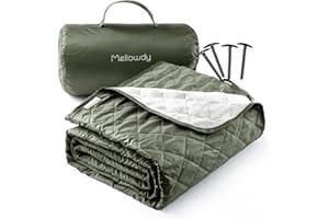 Mellowdy Easy-Carry Outdoor Blanket - Waterproof, Windproof, Warm, Utility Blanket for Camping, Picnic, Stadium, Beach, Gameday, Travel, Foldable with Carrying Bag (Olive Green, 55x80 inch)