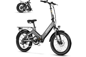 VEEFA F1 Electric Bike for Adults Peak 750W Motor E Bike with 48V Removable Battery, Folding Ebike 20MPH Max Speed& 60+ Miles Range, 5 Pedal-Assist Levels, UL 2849 Certified 7-Speed