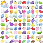 120Pcs Random Mochi Squishy Toy Bulk, Kawaii Squishy Fidget Toys Squishies for Kids Christmas Party Favors, Goodie Bag Stuffers, Birthday Gifts, Classroom Prizes, Carnival Prizes