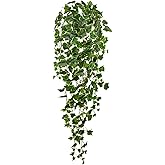 Hollyone Artificial Hanging Plants Wall Potted 47.2" Fake Ivy Vine Faux Ivy Leaves Hanging Greenery Plants for Wall Home Bedroom Indoors Outdoors Garden Patio Decor