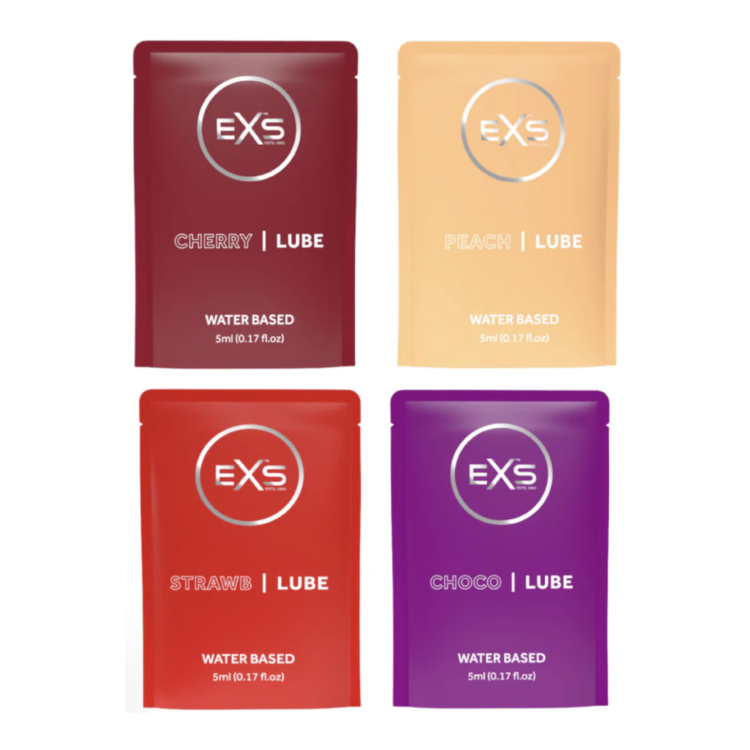 EXS | Flavoured Lube Sachets | Water Based | Unscented | Long Lasting | 24 Pack | 5ml