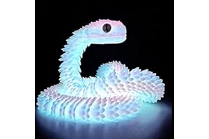 3D Printed Snake, 24 in Articulated Model, Flexible Fidget Toy for Stress Relief, Realistic Desktop Decoration for Adults & C