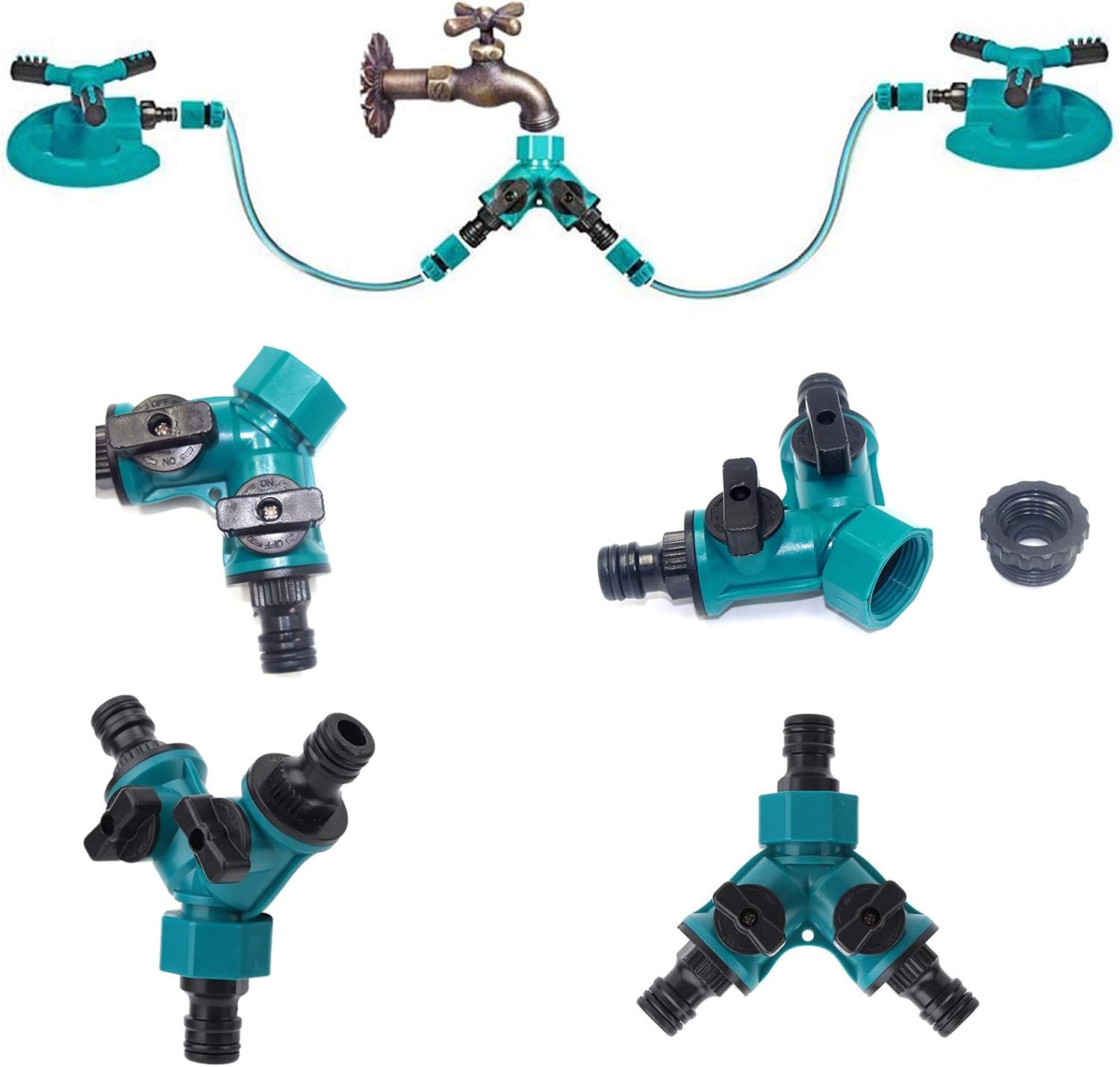 Topways 2 Way Garden Tap Connector, Garden Hose Tap Y Splitter