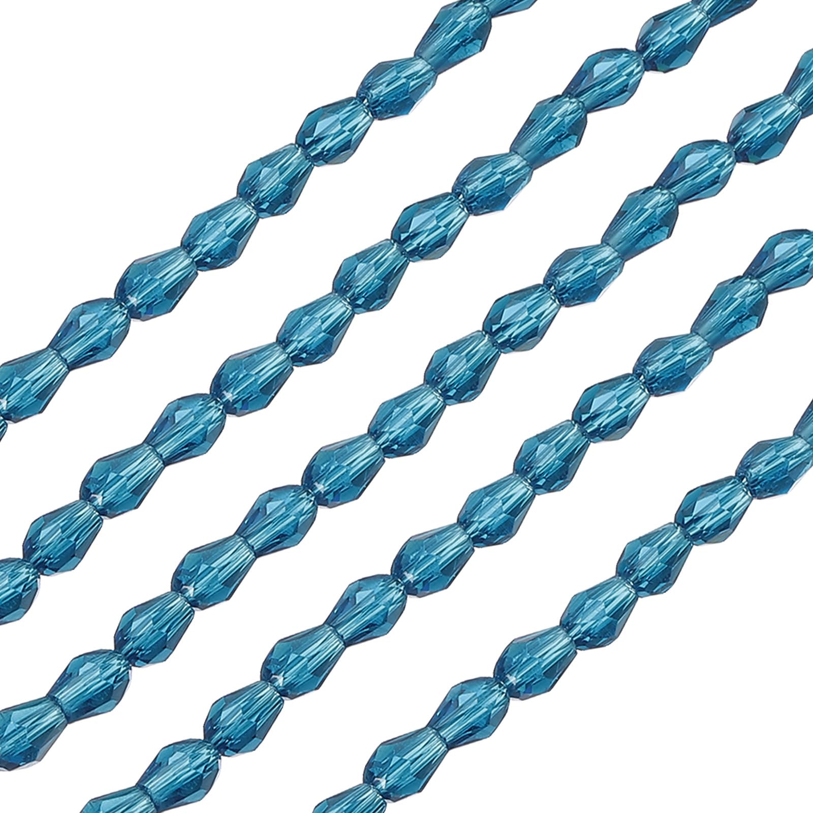 PATIKIL Teardrop Faceted Beads, 325 Pcs Sky Blue Bicone Birthstone Bead Glass Crystal Assortments Vertical Hole Shape for DIY Crafting Bracelet Necklace Jewelry Making, 4x6mm — image 1