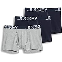 Jockey Men's Underwear ActiveBlend Boxer Brief - 4 Pack, Pewter