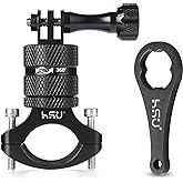 HSU Aluminum Bike Handlebar Mount for GoPro, 360&deg;Rotary GoPro Bicycle Mount | Go pro bike mount for Hero 13/12/11/10/9/8/7, Osmo Action, AKASO Campark and Other Action Cameras (Black)