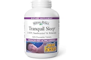 Natural Factors - Stress-Relax Tranquil Sleep, 5-HTP, Suntheanine & Melatonin, 120 Chewable Tablets