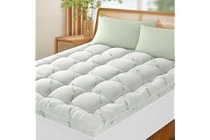 Baauye Bamboo_Viscose Mattress Topper King,1200 GSM Cooling Mattress Pad,Extra Thick Pillow Top Mattress Topper for Back Pain,2" Down Alternative Filling with 8"-21" Deep Pocket(King,78"x80")