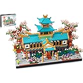 OundarM Mini Chinese Classical Garden Building Blocks Set, Cherry Blossom Botanical Collection Building Set for Adults, 14+ T