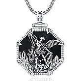 Taioiat Saint Necklace 925 Sterling Silver St Necklace Amulet Pendant Jewelry Religious Gift for Men Women