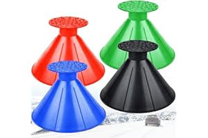 VEGEPEEL Car Ice Scraper,Magical Ice Scrapers for Car Windshield,Snow Scraper,4 Pcs Portable Multifunctional Snow Remover Wiper,Upgrade 2-in-1 Refueling and Deicing Removal,Universal for Bus, Truck, SUV