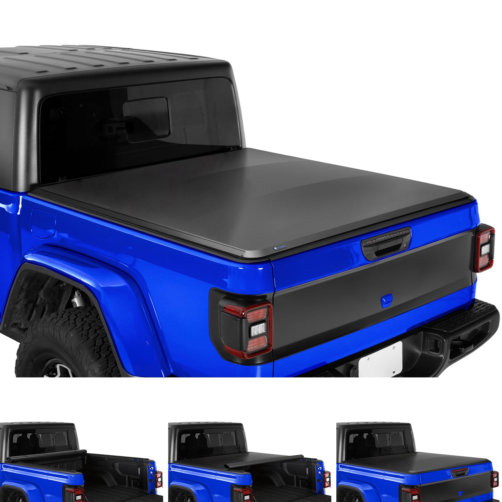 Photo 1 of Tyger Auto T1 Soft Roll-up Truck Bed Tonneau Cover Compatible with 2020-2025 Jeep Gladiator JT | 5' (60") Bed | TG-BC1J9060