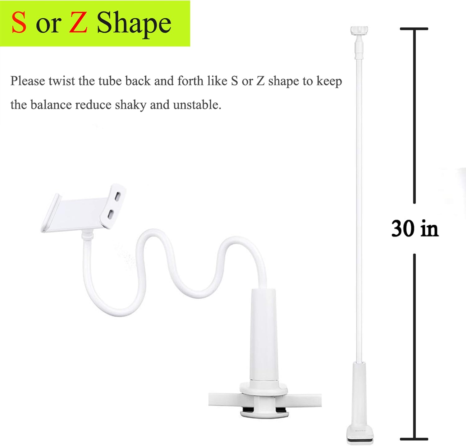 MAGIPEA Tablet Stand Holder, Mount Holder Clip with Grip Flexible Long Arm Gooseneck Compatible with ipad iPhone/Nintendo Switch/Samsung Galaxy Tabs/ Kindle Fire HD - Black: Computers & Accessories