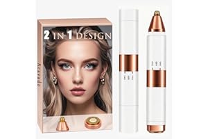 Acavado 2-in-1 Dual Head Eyebrow Trimmer & Flawless Facial Hair Removal for Women, Painless & Gentle Facial Hair Remover for Brows, Chin, Upper Lip, Cheeks, Type-C Charging for Women