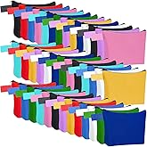 40 Pack Canvas Makeup Bags Bulk, 10 Colors Travel Cosmetic Pouch with Zipper, Cosmetic Bags with Bottom, Pencil Carrying Case