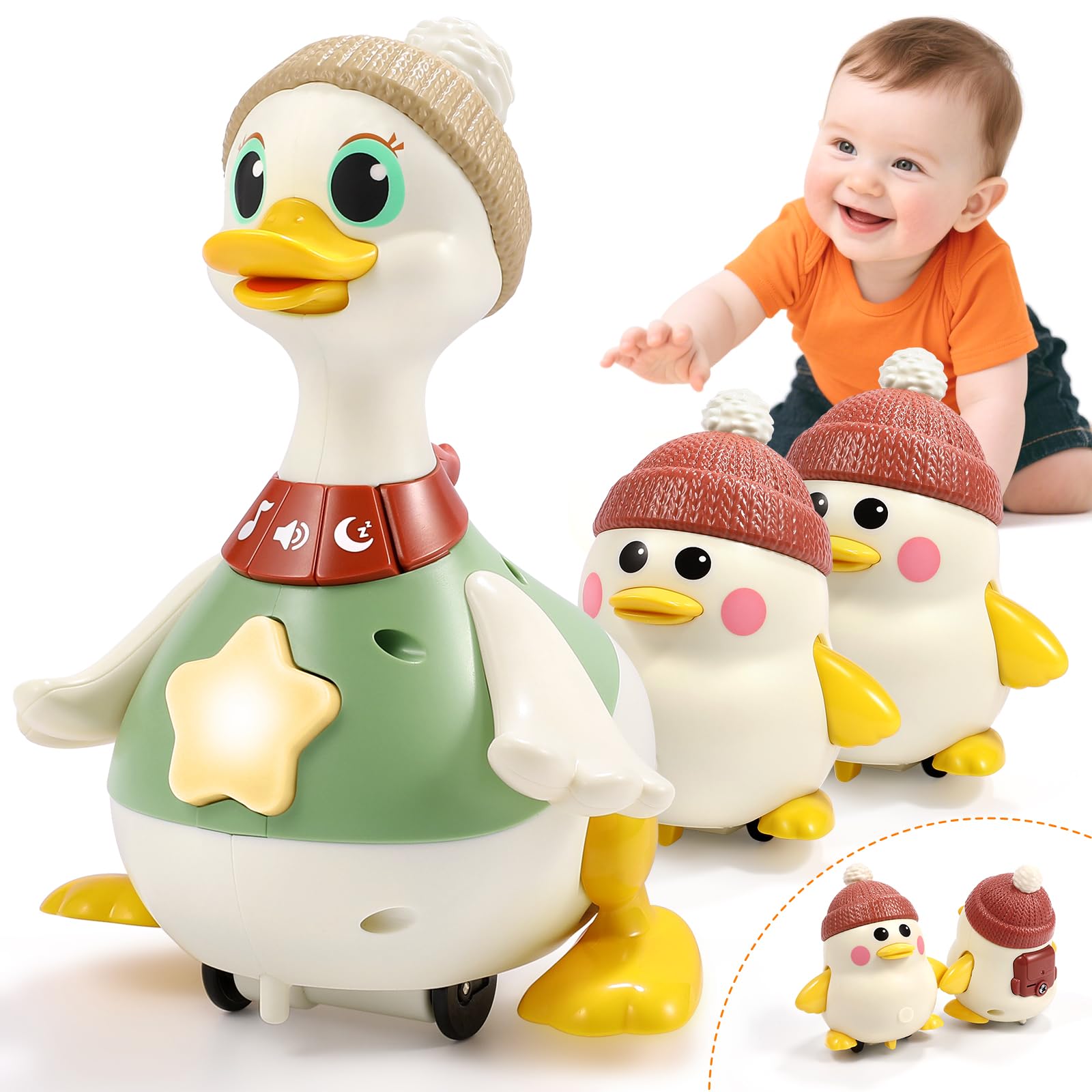 Photo 1 of LUDILO Infant Baby Toys 6-12 Months: Musical Crawling Duck Toy Must Have 6 7 8 9 10 12 18 Month Old Baby Toy 6-12-18 Month Newborn Tummy Time Toys for 1 Year Old Boy Girl Gifts Stocking Stuffers