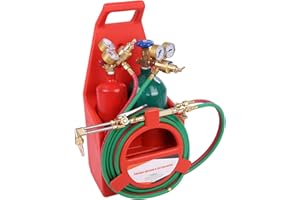 YOXIER Acetylene Welding Cutting Torch Kit, 4L Oxygen & 2L Acetylene Tanks - Precision Gauges for Welding, Brazing, Cutting -