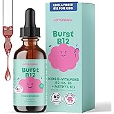 JoySpring Burst B12 Drops - Vitamin B Complex for Kids with Methyl B12 Supplement to Support Healthy Growth & Development, Vegan Liquid B12 Drops, Ages 3-16+ | 2 fl oz (60 Servings)