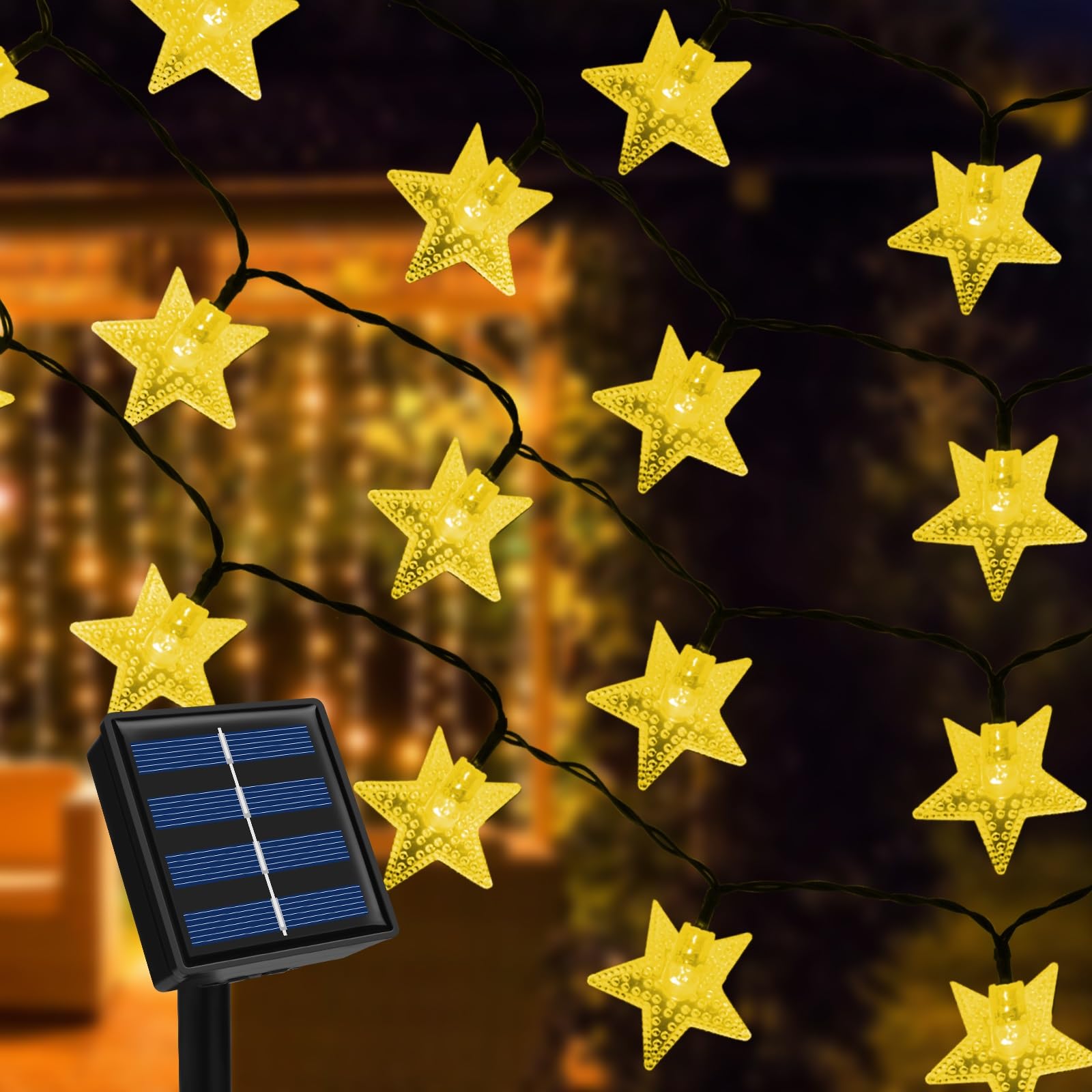 Ninonly Solar String Lights, 7m 50 LED Solar Star String Lights, 8 Modes Star Fairy Lights Outdoor, Waterproof Solar Lights Outdoor Garden for Christmas Wedding Yard Patio Lawn Wall Decoration